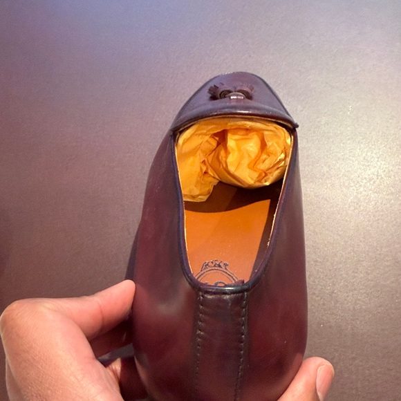 Tod's Burgundy Leather Loafers with Tassels - Picture 4 of 12